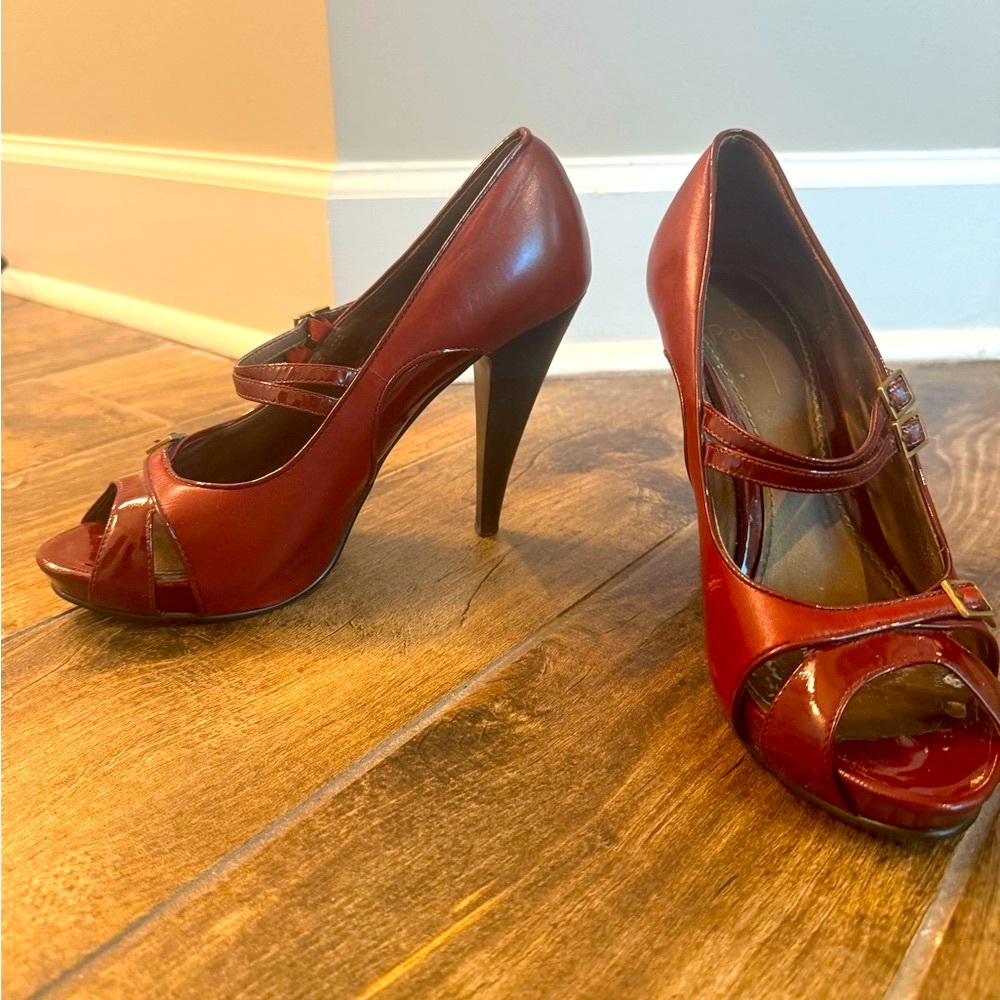 Paolo Deep Red Platform Heels